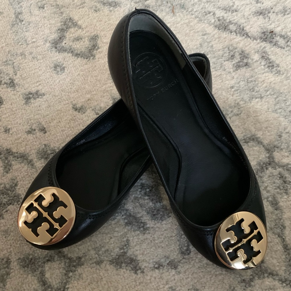 Tory Burch Reva Mestico Ballet Flat black & gold